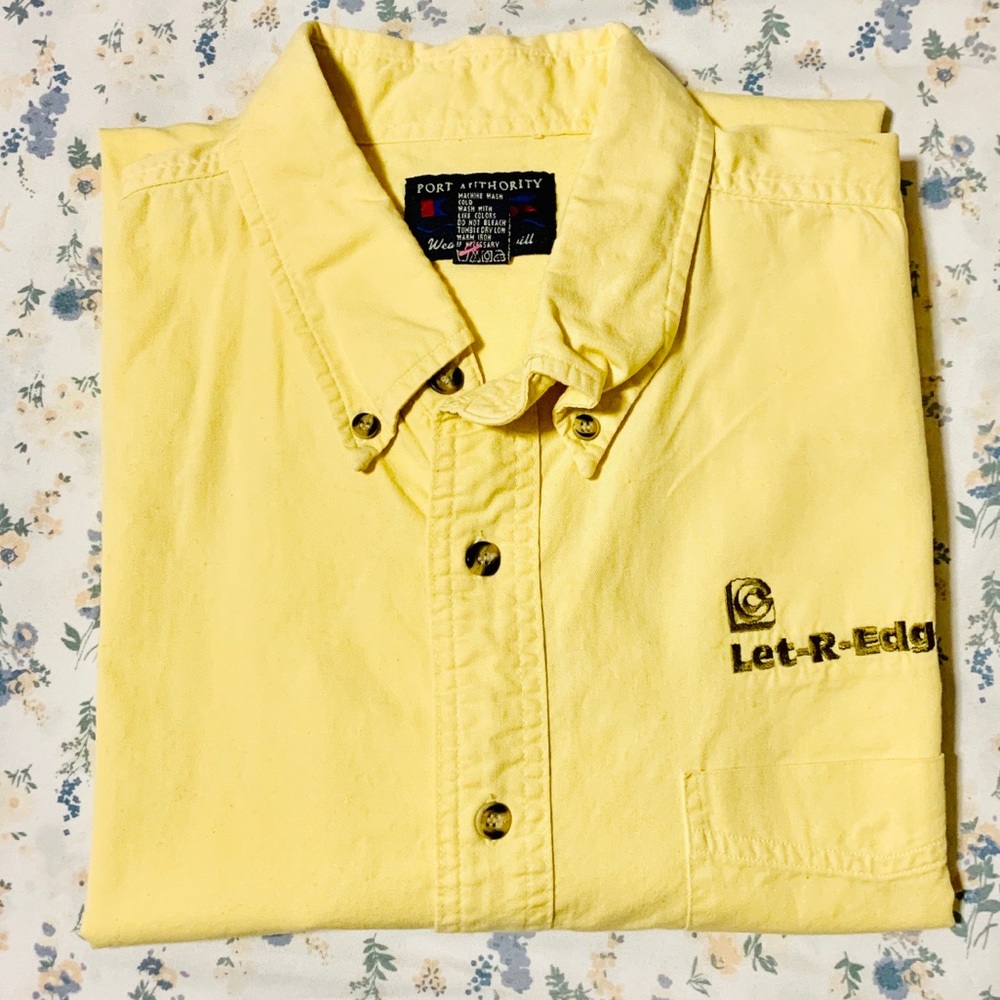 Mens Port Authority XL Yellow 100% Cotton Shirt